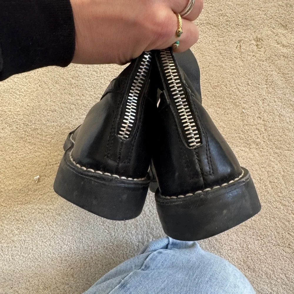 Sigerson Morrison Zip Up Buckle Line Stitched Boots 7.5 - Picture 6 of 8